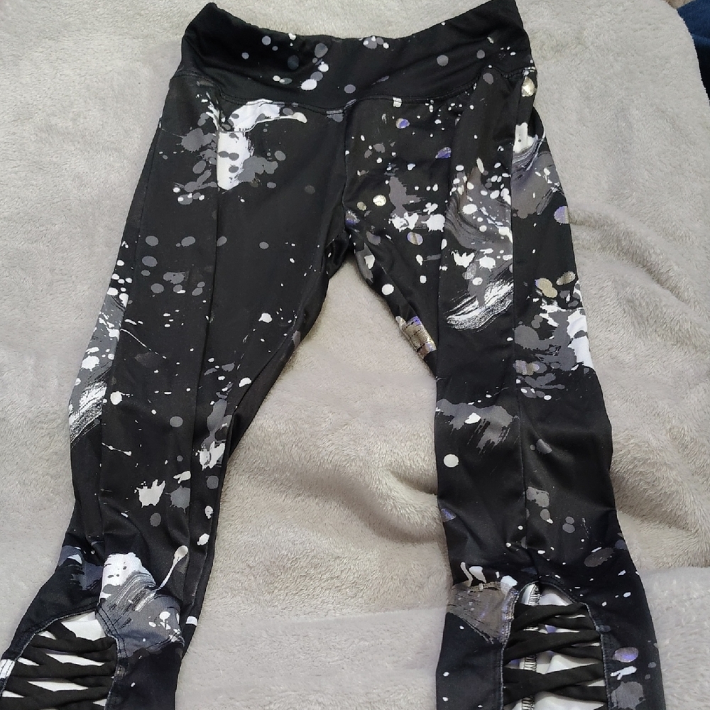 Juicy Couture Black and White Splatter Leggings